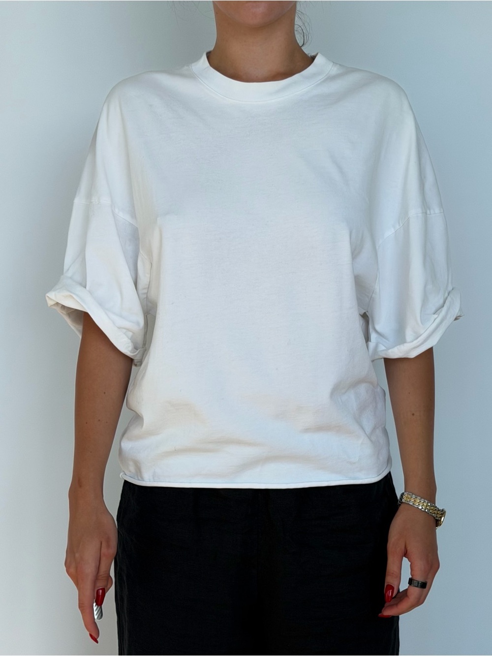 IRO Women's Classic Crewneck Short Sleeve Top in White